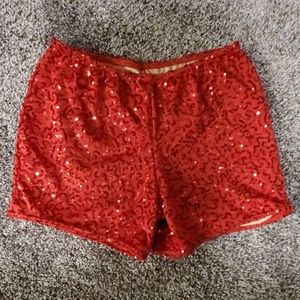 Weissman red sequin dance shorts